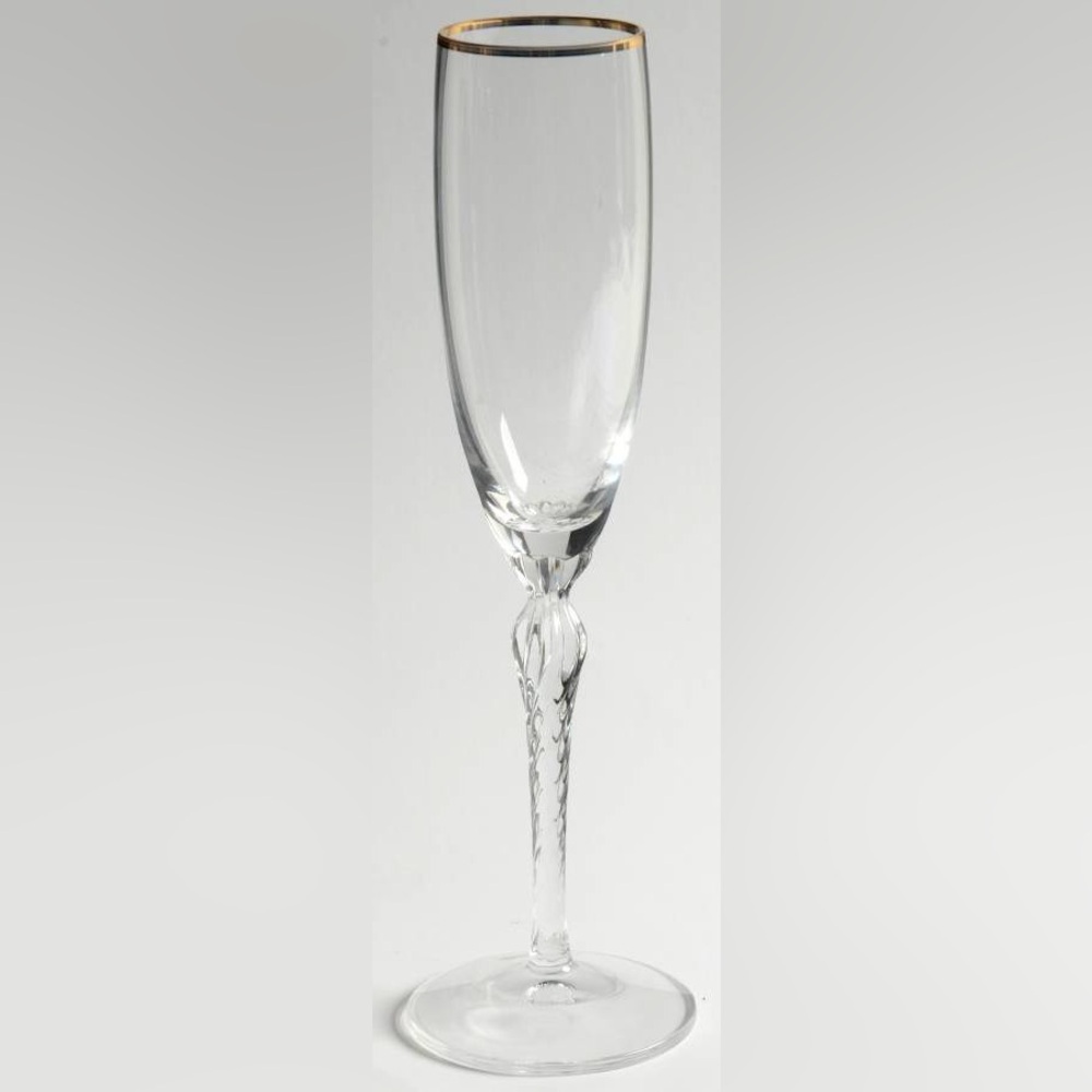 Lenox USA Platinum Trim Madison Hill‎ Fluted Champagne Glasses (2) NWT